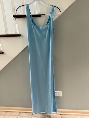 Light Blue Scoop Neck Maxi Dress - Women